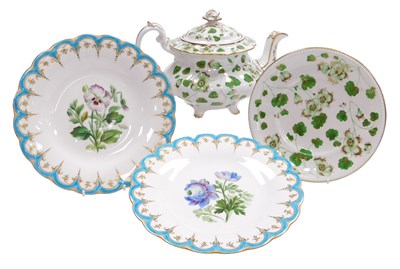 Lot 26 - An early 19thC Ridgway porcelain teapot on...