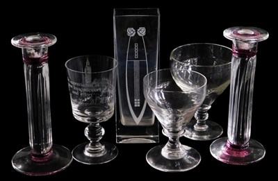 Lot 36 - A group of cut glass, including two glass...