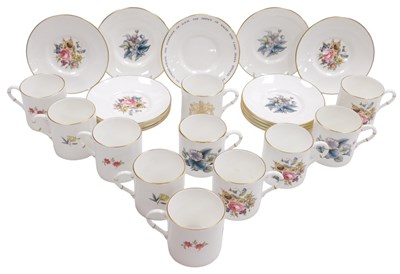 Lot 38 - A set of seven Royal Worcester porcelain...