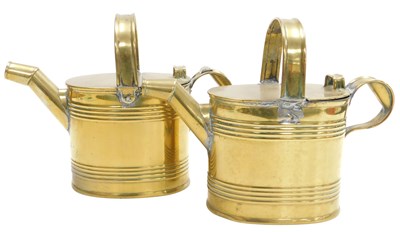 Lot 44 - A pair of Victorian brass watering cans, 30cm...