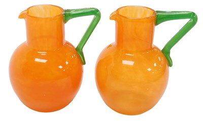 Lot 18 - A pair of Charles Schneider orange tango glass...