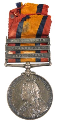 Lot 16 - A Queen's South Africa Medal, named to Pte J...