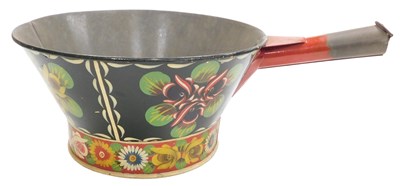 Lot 53 - A Bargeware tin cooking pan, painted with...