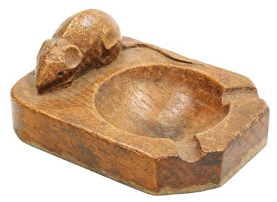 Lot 56 - A Robert Mouseman Thompson oak ashtray, carved...