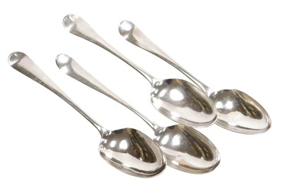 Lot 301 - Four Georgian Old English pattern dessert...
