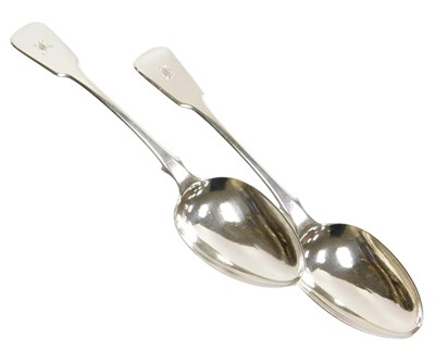 Lot 317 - A pair of George IV silver Old English pattern...