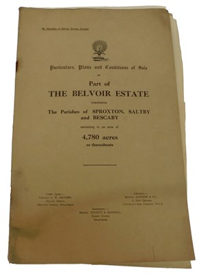 Lot 23 - An auction catalogue for Parts of the Belvoir...