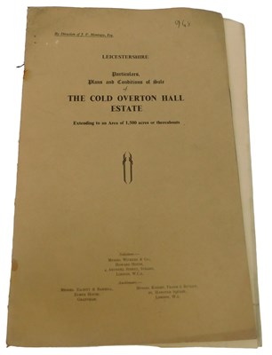 Lot 25 - An auction catalogue for the Cold Overton Hall...