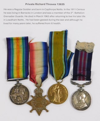 Lot 7 - A WWI gallantry medal group, named to Pte R...