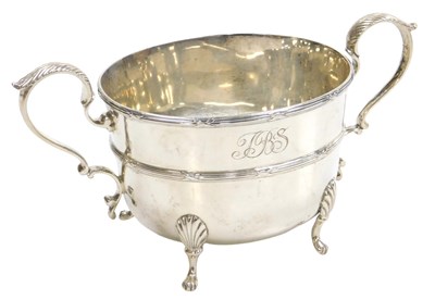 Lot 321 - An Edward VII silver twin handled sugar...