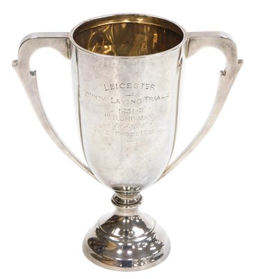 Lot 325 - A Victorian silver twin handled trophy, later...