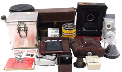 Lot 98 - An Ilford Super Sporti camera, Crown 8 cine...