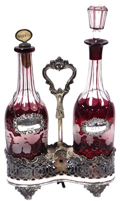 Lot 74 - A Victorian silver plated bottle coaster, with...