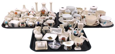 Lot 167 - A group of crested china, including vases, a...