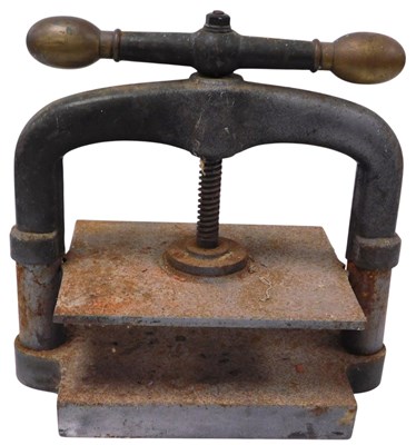Lot 168 - A Victorian cast iron book press, 42cm wide.