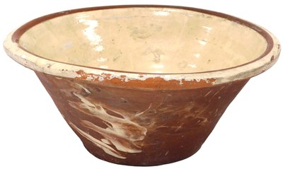 Lot 85 - A late 19thC cream glazed and terracotta dairy...