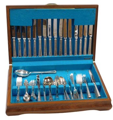 Lot 265 - A silver plated canteen of Grecian pattern...