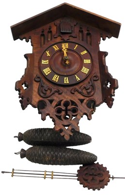 Lot 54 - An early 20thC Black Forest cuckoo clock,...