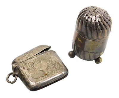 Lot 403 - A Victorian silver pepperette, of semi fluted...