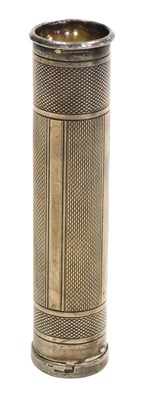 Lot 408 - A George V silver cased pocket torch, with...