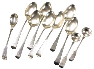 Lot 415 - A set of seven George IV Old English pattern...