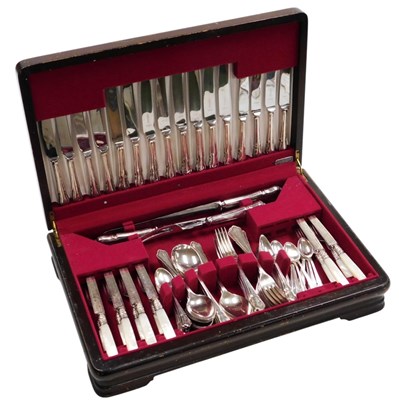Lot 480 - A silver plated part canteen of Pembury...
