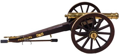 Lot 448 - A wooden and brass model of a Civil War...