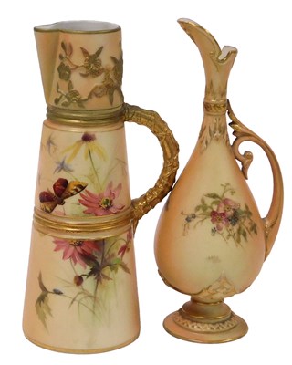 Lot 497 - A Royal Worcester blush porcelain jug, circa...