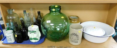 Lot 2004 - Various glass bottles, clear, green and other,...