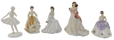 Lot 77 - A group of Royal Worcester porcelain figures,...