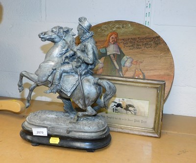 Lot 2070 - A spelter model of a Huguenot, modelled on...