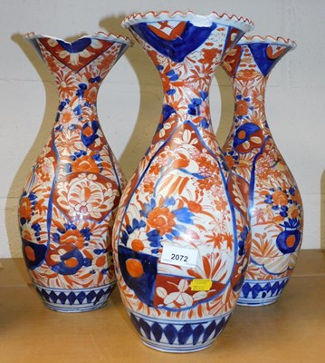Lot 2072 - Two pairs of 20thC Oriental vases, decorated...