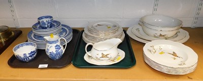 Lot 2082 - A Wedgwood Willow pattern part tea and dinner...