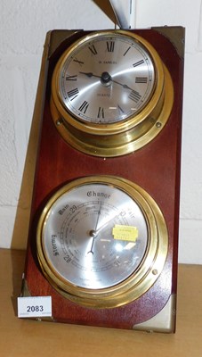 Lot 2083 - A H Samuel wall mounted clock and barometer,...