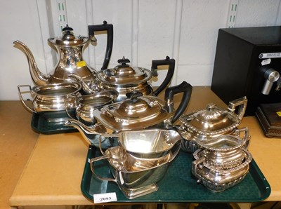 Lot 2093 - A group of silver plated and other teawares,...