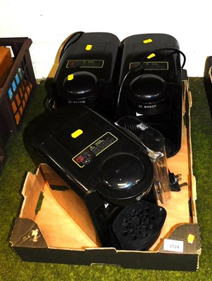 Lot 2124 - Three Bosch Tassimo coffee machines.