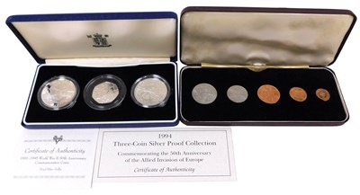 Lot 511 - A Royal Mint 3-coin silver proof collection...