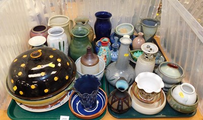 Lot 2133 - Studio pottery, to include jugs, vases, cloche...