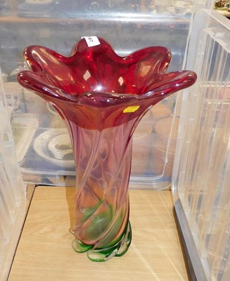 Lot 2167 - An Art glass vase, of cylindrical twisted form...