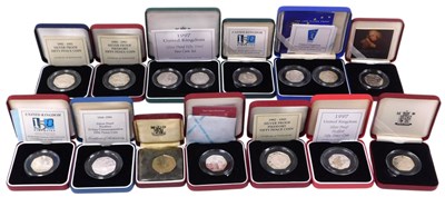 Lot 524 - A group of Royal Mint United Kingdom silver...