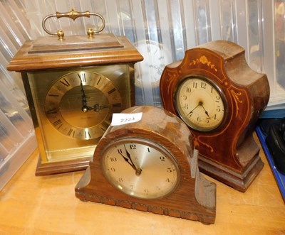 Lot 2223 - Three mantel clocks, to include an Edwardian...
