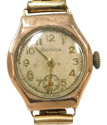 Lot 574 - A Helvetia lady's 9ct rose gold cased...