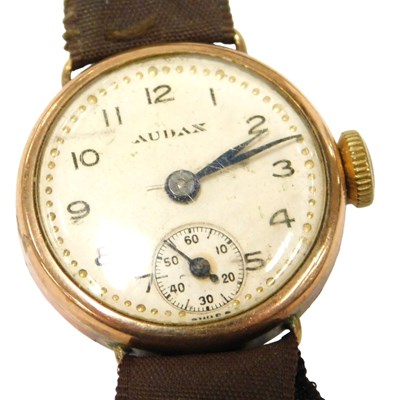 Lot 576 - An Audax lady's 9ct rose gold cased wristwatch,...