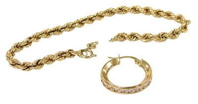 Lot 577 - A 9ct gold rope twist bracelet, on a bolt ring...