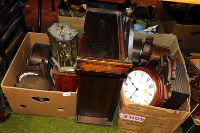 Lot 2248 - Various clock parts, clock cases, etc., to...