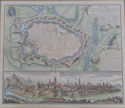 Lot 83 - After Matthaus Seutter. City Plan and Panorama...