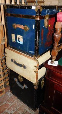 Lot 1033 - Three travelling trunks.