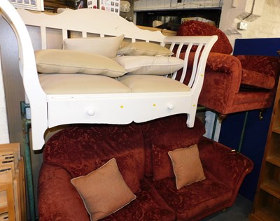 Lot 1059 - A sofa suite, comprising two seater...