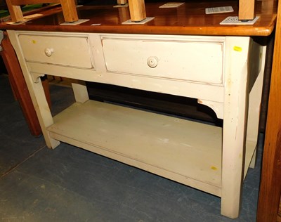 Lot 1064 - A pine side table, the top with a rectangular...