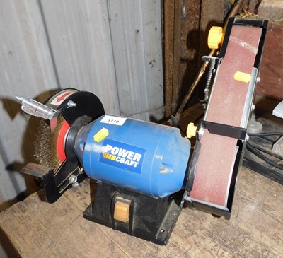 Lot 1119 - A Power Craft bench grinder and belt sander.